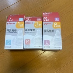 ピジョン母乳実感ニプル各サイズ１つずつ