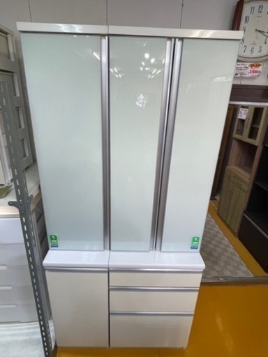 【リサイクルサービス八光】幅95.5㎝　丸仙工業　ガラス扉付食器棚