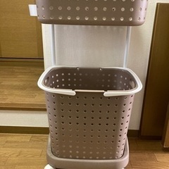 JEJ レクエア ランドリーバスケット2段 ブラウン LQ-2(BR)の画像