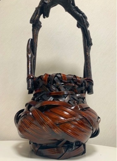 竹籠 花器 渡邊勝竹齊 63cm