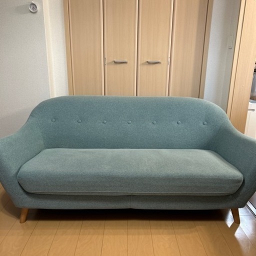 【受付終了】2.5人用ソファ 「カルム2」 ターコイズブルー
