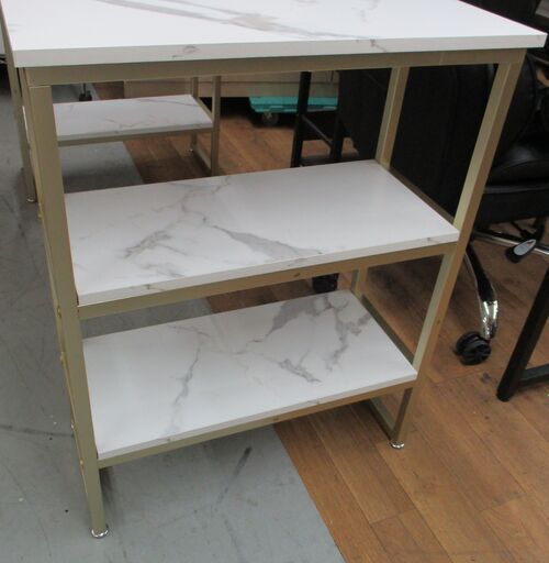 R518 おしゃれパーソナルデスク、大理石化粧、幅140cm Used・美品