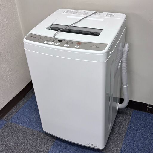 【稼動品】AQUA アクア AQW-S6M（W）全自動電気洗濯機 3D active wash 6.0kg 2021年製 中古