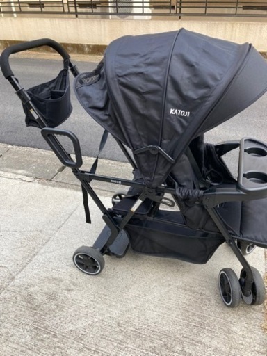 KATOJI　カトージ　二人乗り　ベビーカーふたりでゴー　レインカバー付