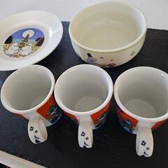 ムーミン 食器 マグカップ 5点セット 絵皿 ボウル どんぶり コップ

の画像