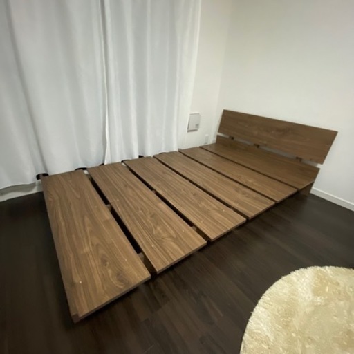 ロウヤ　LOWYA ベッドフレーム　シングル　セミダブル　ウォールナット