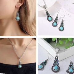 アンティーク調ピアスとネックレス2点セット（新品）の画像