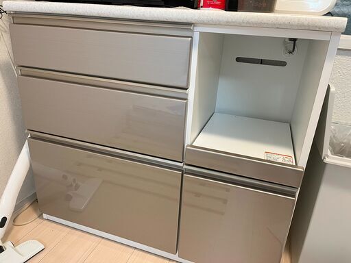 ニトリ食器棚　カウンターアルミナ2 100CT SI