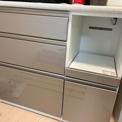 ニトリ食器棚　カウンターアルミナ2 100CT SI