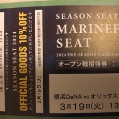 【to はず様】3/19（火） 横浜スタジアム　ベイスターズ　チケット