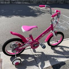 お話中【14ｲﾝﾁ】子供用自転車 補助輪付き【ピンク】の画像