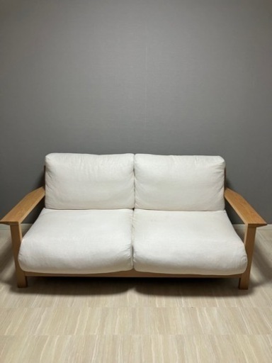 無印良品 無印 MUJI 木製フレーム フェザーポケットコイル 2.5シーター ソファ ソファー