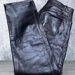 HORN Works 本革 レザーブーツカットパンツ   8日以...