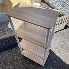木製棚　ホワイト　ベージュ　シンプル　家具 収納家具 棚、シェルフ