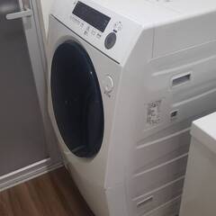 【美品】シャープ 洗濯機 ドラム式 ES-H10E-WL ヒータ...