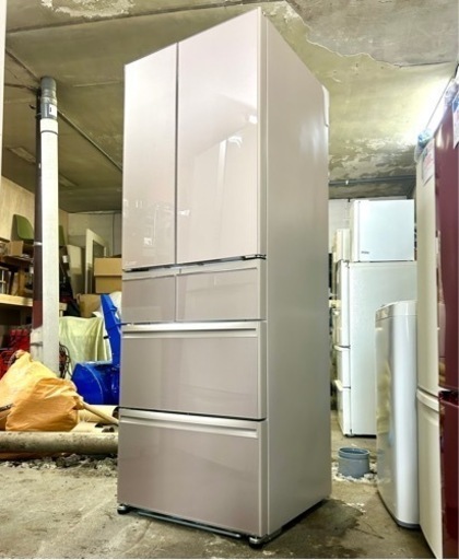 札幌引取り歓迎 美品 三菱 MITSUBISHI 470L 6ドア冷蔵庫 MR-WX47D-F 観音開きタイプ