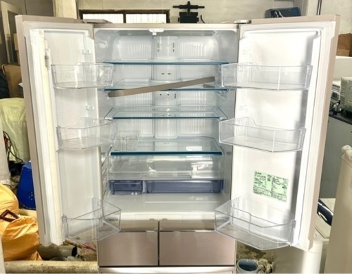 札幌引取り歓迎 美品 三菱 MITSUBISHI 470L 6ドア冷蔵庫 MR-WX47D-F 観音開きタイプ