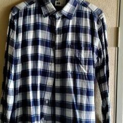 UNIQLOチェック柄ネル生地シャツ(青)