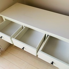 ニトリ/収納家具/3段ローチェスト/ホワイトの画像