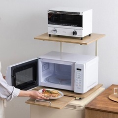 【終了】アイリスオーヤマ 冷蔵庫上ラック ラック レンジ台 レンジラック レンジボード キッチンラック スライド 収納の画像