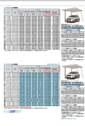 車の屋根(カーポート)、フェンス、ベランダ屋根(テラス)