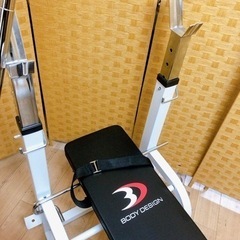 【引取】ベンチプレス ボディデザイン バーベル40kg付き スポーツ フィットネス 筋トレ トレーニングの画像
