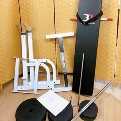 【引取】ベンチプレス ボディデザイン バーベル40kg付き スポーツ フィットネス 筋トレ トレーニングの画像
