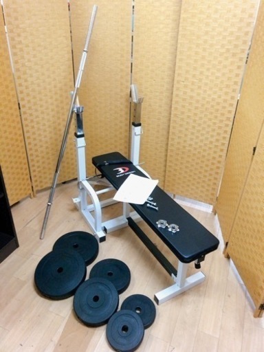 【引取】ベンチプレス ボディデザイン バーベル40kg付き スポーツ フィットネス 筋トレ トレーニング
