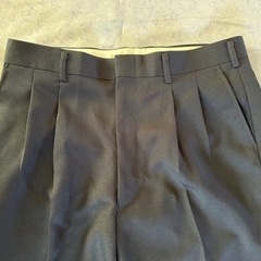 厚地メンズスラックスツータック紳士服スーツ上着ズボンパンツ☆濃紺88センチLの画像