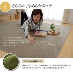 【美品】ラグ 洗える カーペット アイボリー 約92×185cm 1畳 の画像