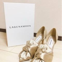 Lagunamoon ツイストリボンパンプス　ゴールド