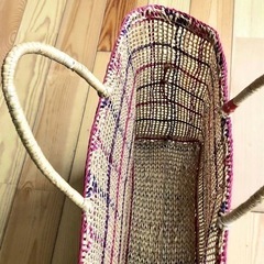 カゴバック チェック柄 かごバッグの画像