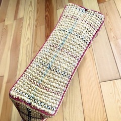 カゴバック チェック柄 かごバッグの画像