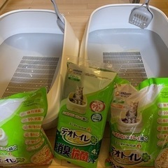 【お話し中】猫トイレ　　デオトイレ　2個セット、砂、シート付き
