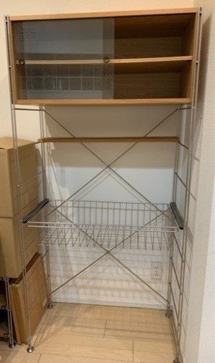 無印良品　ステンレスユニットシェルフ　食器棚