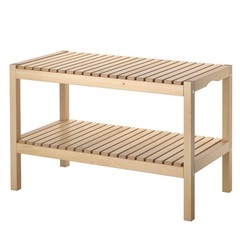 IKEA - 【廃盤品】IKEA 1番左のモルゲル MOLGER ベンチ 棚 木製