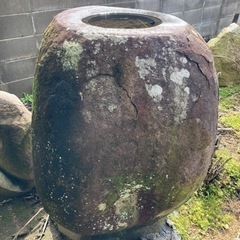 巨大　縁先手水鉢　立鉢　つくばい　夏目 立手水鉢③  天然石　国産の画像