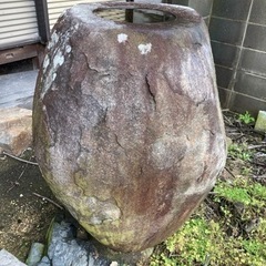 巨大　縁先手水鉢　立鉢　つくばい　夏目 立手水鉢③  天然石　国産