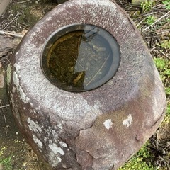 巨大　縁先手水鉢　立鉢　つくばい　夏目 立手水鉢③  天然石　国産の画像