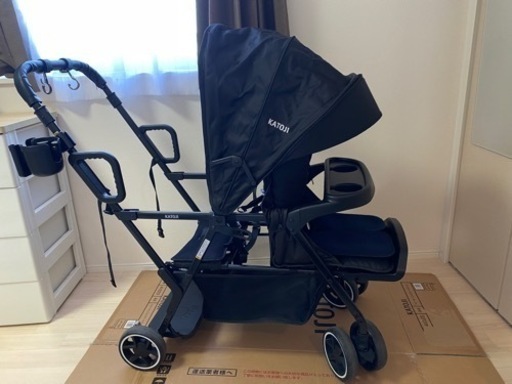【美品】KATOJI カトージ　二人でゴー　二人乗りベビーカー　限定ブラック