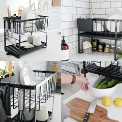 tower 水切り 2段 2Way ブラックの画像