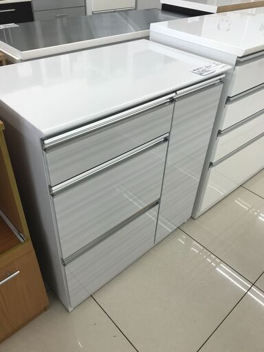 ★ジモティ割あり★  レンジ台 ホワイト H89×D48×W79.5 クリーニング済み HJ2384