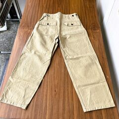 BACK NUMBER 「和紙デニム」ベイカーカラーパンツ（ベージュ）サイズ：メンズSの画像