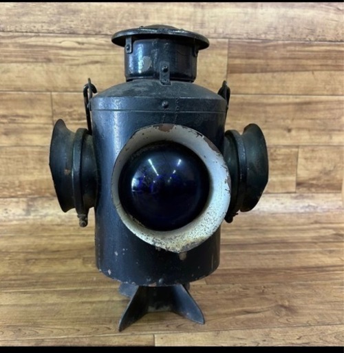 k702502 鉄道標識灯 渡邊燈器 鉄道部品 国鉄 線路終端 電車 列車 機関車 停止合図灯 レトロ 撮り鉄 アンティーク 現状品 昭和43年 中古品