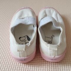 差し上げます　上靴　バレーシューズ　子供靴　14.5センチ　白地にピンク色の画像