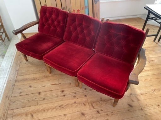 ヴィンテージベロア セパレートタイプ3人用ソファ