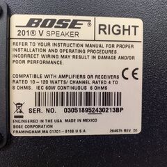 【愛品館江戸川店】BOSE　201V　Direct/Reflecting 　ペアスピーカー 2003年発売モデル　同シリアル　お問い合わせID:132-013073-007の画像