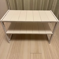 ニトリ シンク下伸縮ラック(イータ 奥行30cm ホワイト)の画像