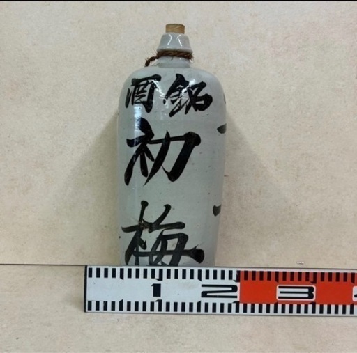 d916508 徳利 酒銘 越の初梅 醸造 新潟 希少品 アンティーク 当時物 置物 オブジェ 酒壺 ひょうたん レア物 とっくり 現状品 中古品
