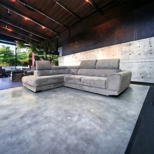 お話中☆3/9まで⚠️税込‍♂️早い者勝ち品☆格安☆L字型ソファー☆カウチソファー☆スエード素材☆